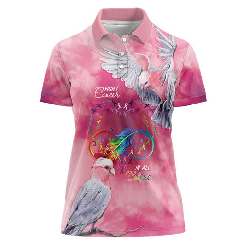 Australia Fight Cancer In All Colors Women Polo Shirt Galah Pink Tie Dye - Aussie Hoodie