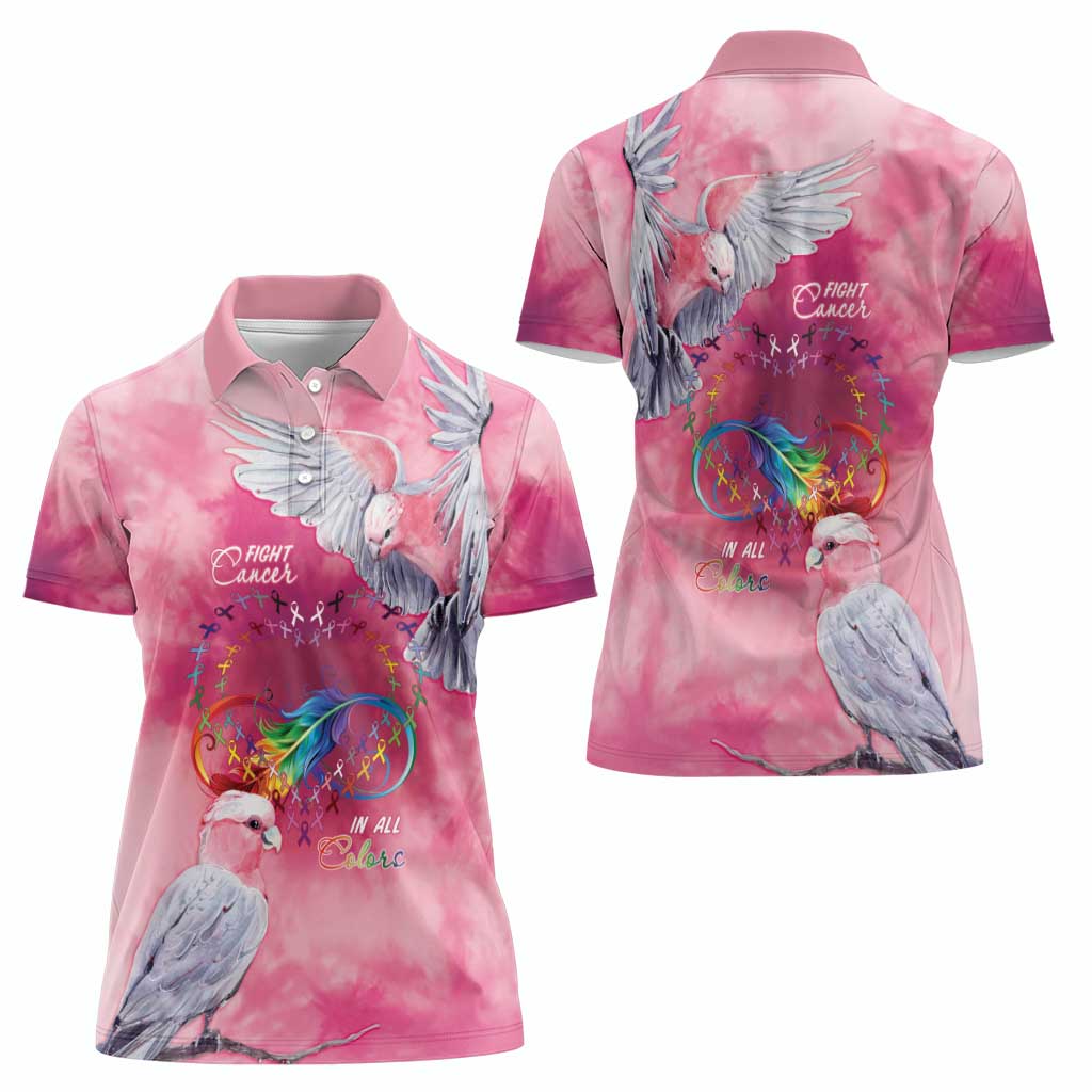 Australia Fight Cancer In All Colors Women Polo Shirt Galah Pink Tie Dye - Aussie Hoodie