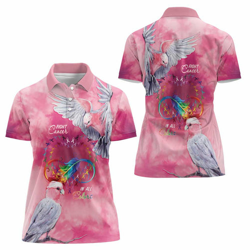 Australia Fight Cancer In All Colors Women Polo Shirt Galah Pink Tie Dye - Aussie Hoodie