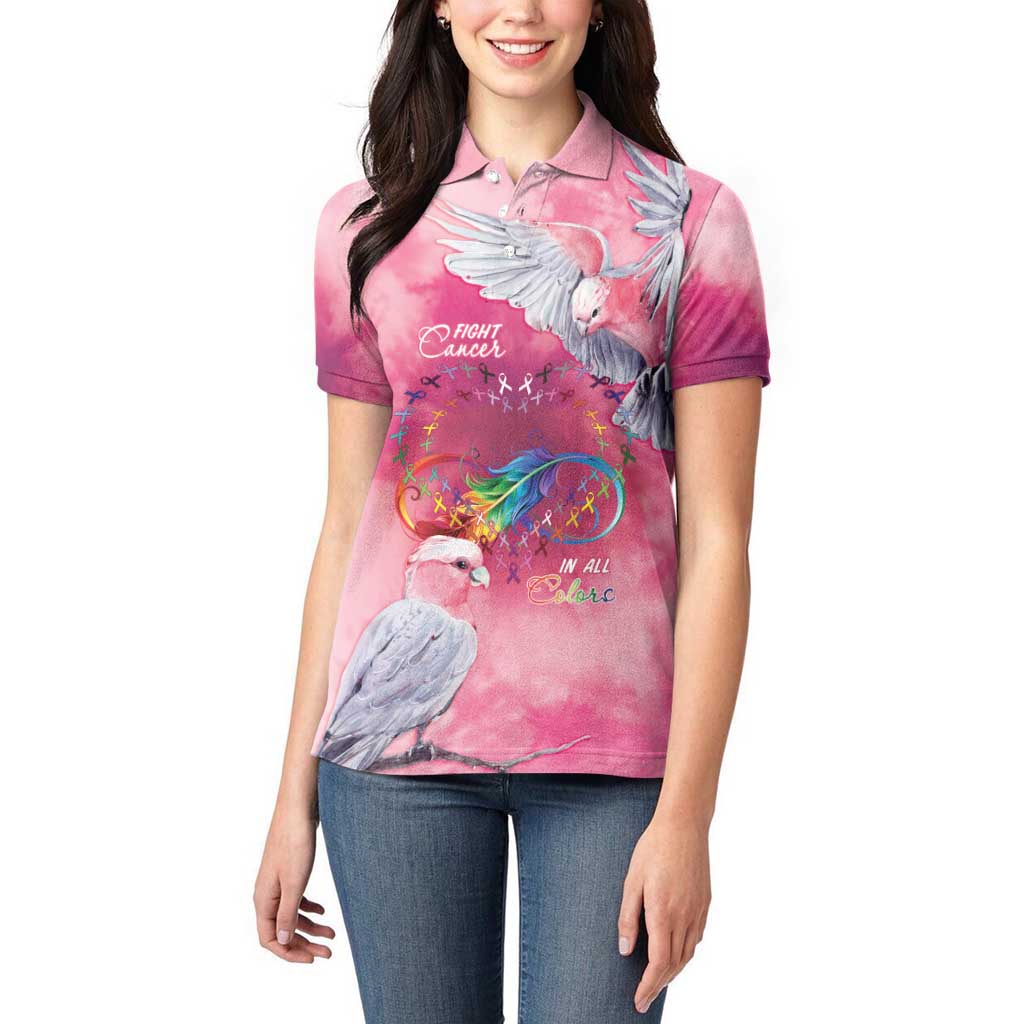 Australia Fight Cancer In All Colors Women Polo Shirt Galah Pink Tie Dye - Aussie Hoodie