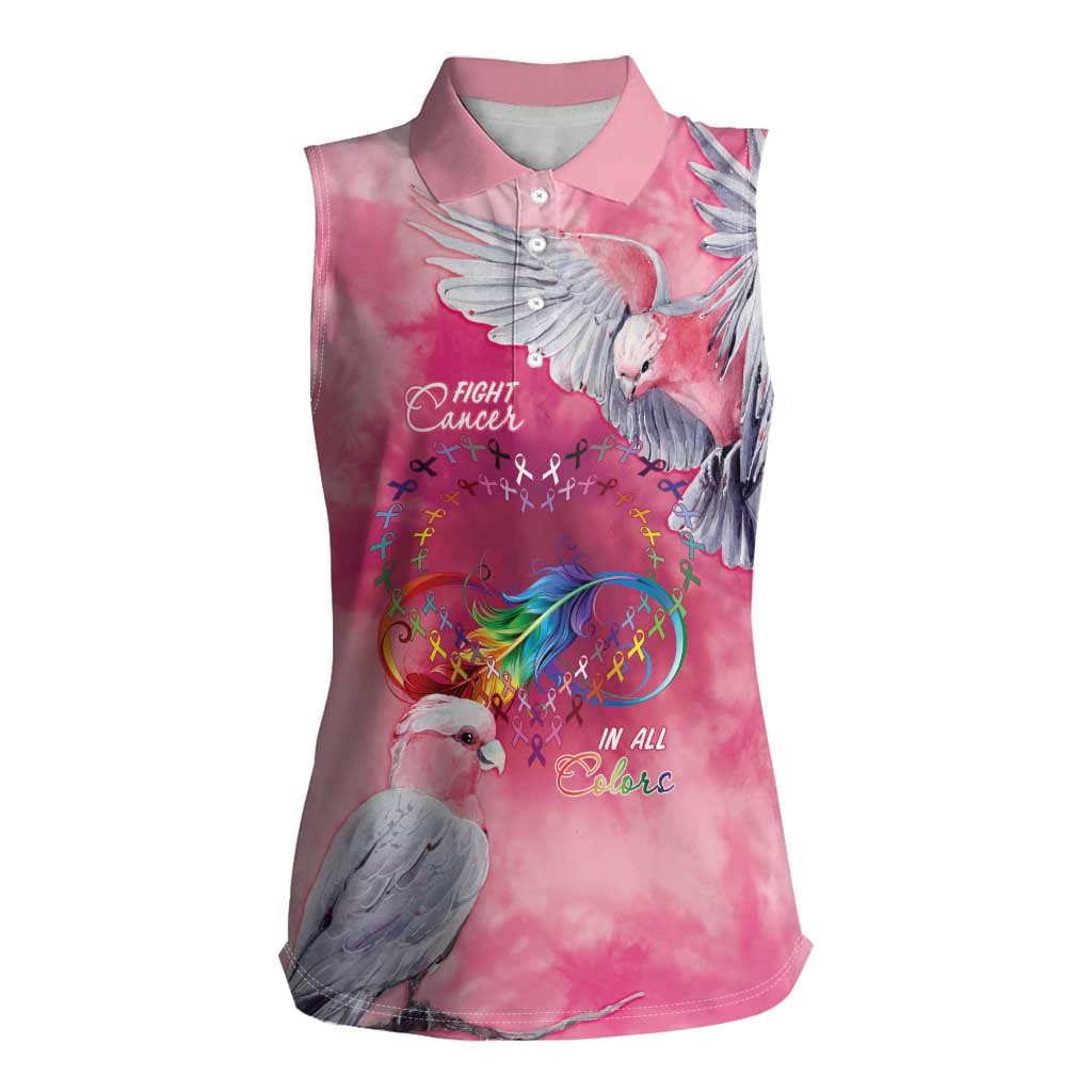 Australia Fight Cancer In All Colors Women Sleeveless Polo Shirt Galah Pink Tie Dye - Aussie Hoodie