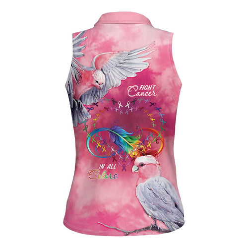 Australia Fight Cancer In All Colors Women Sleeveless Polo Shirt Galah Pink Tie Dye - Aussie Hoodie