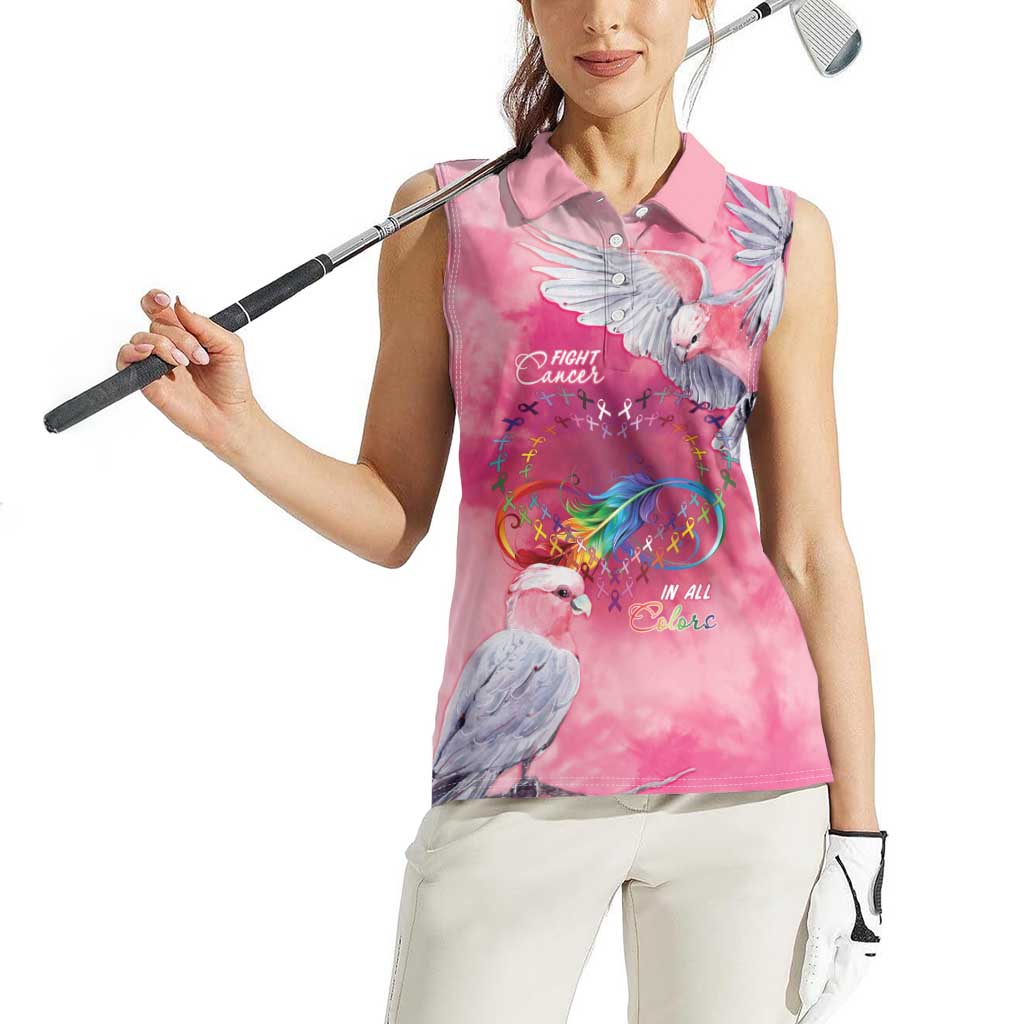 Australia Fight Cancer In All Colors Women Sleeveless Polo Shirt Galah Pink Tie Dye - Aussie Hoodie