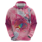Australia Fight Cancer In All Colors Zip Hoodie Galah Pink Tie Dye - Aussie Hoodie