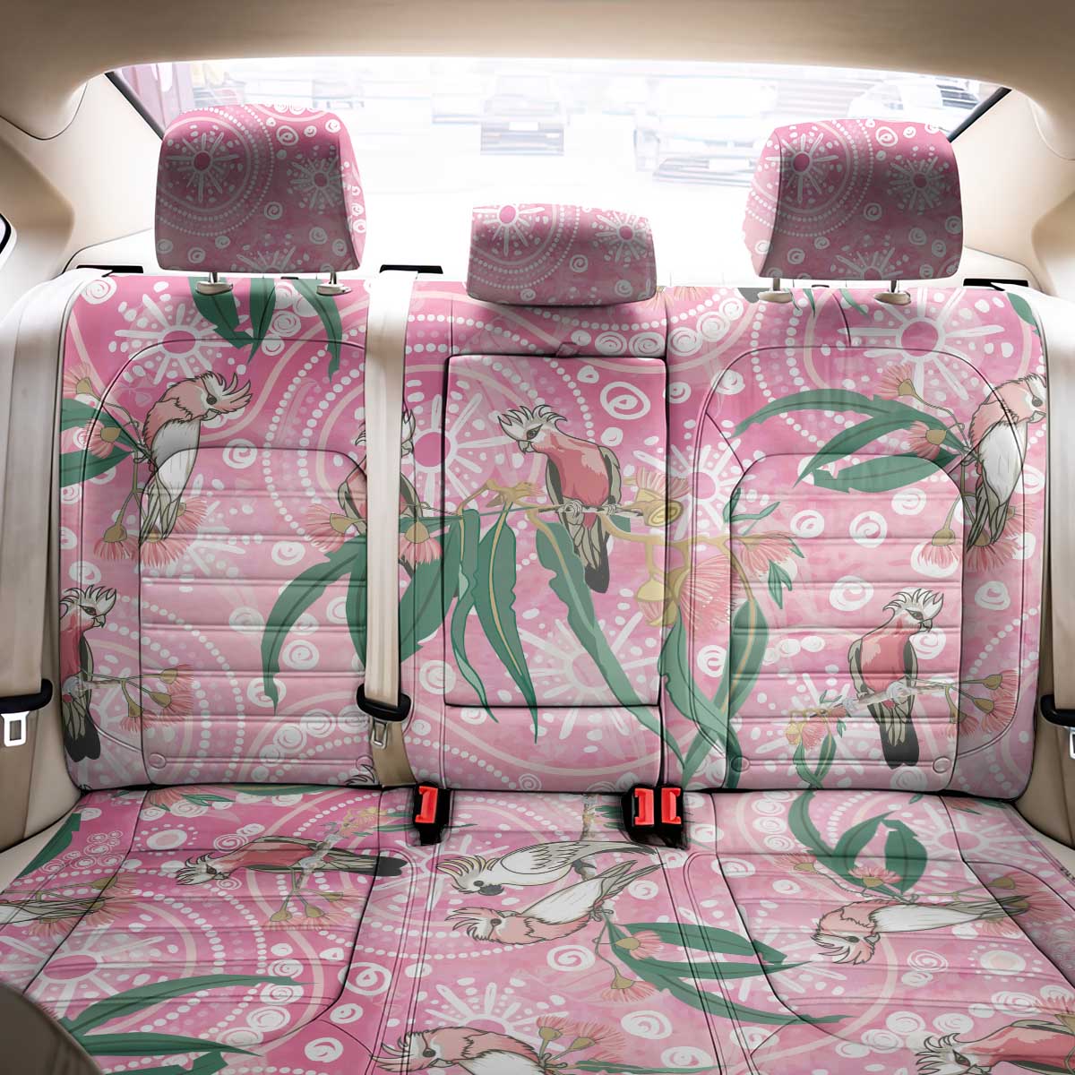 Australia Galah Aboriginal Back Car Seat Cover Breast Cancer Awareness - Aussie Hoodie