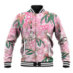 Australia Galah Aboriginal Baseball Jacket Breast Cancer Awareness - Aussie Hoodie
