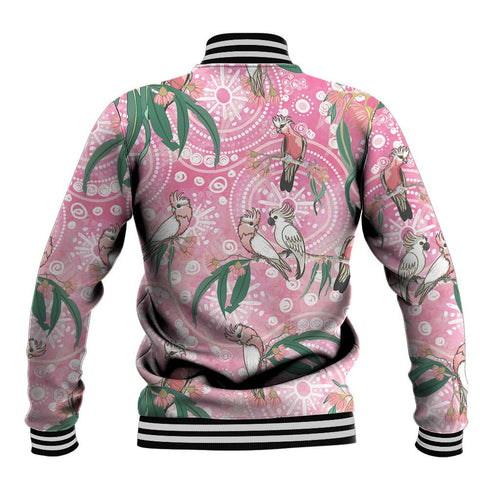 Australia Galah Aboriginal Baseball Jacket Breast Cancer Awareness - Aussie Hoodie
