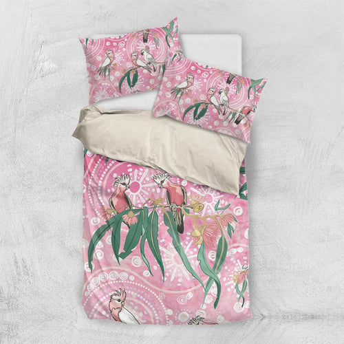 Australia Galah Aboriginal Bedding Set Breast Cancer Awareness - Aussie Hoodie