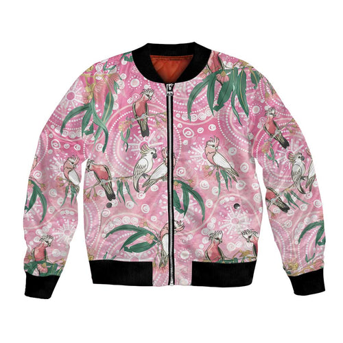Australia Galah Aboriginal Bomber Jacket Breast Cancer Awareness - Aussie Hoodie