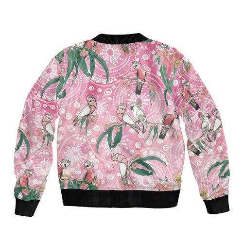 Australia Galah Aboriginal Bomber Jacket Breast Cancer Awareness - Aussie Hoodie