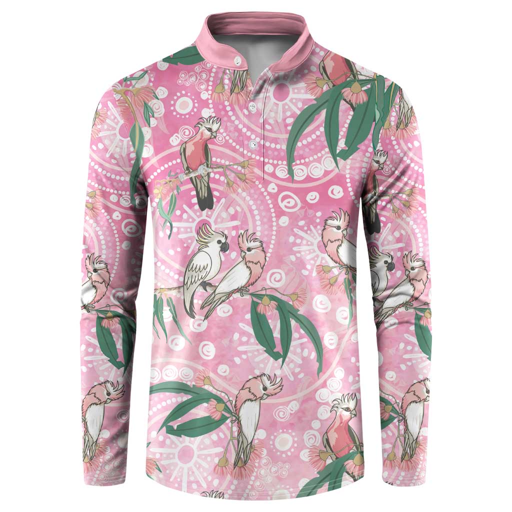 Australia Galah Aboriginal Button Sweatshirt Breast Cancer Awareness - Aussie Hoodie