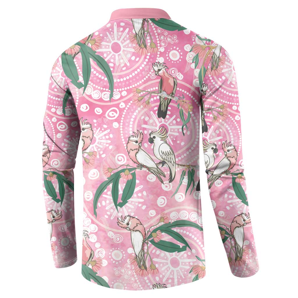Australia Galah Aboriginal Button Sweatshirt Breast Cancer Awareness - Aussie Hoodie