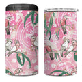 Australia Galah Aboriginal 4 in 1 Can Cooler Tumbler Breast Cancer Awareness - Aussie Hoodie
