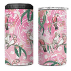 Australia Galah Aboriginal 4 in 1 Can Cooler Tumbler Breast Cancer Awareness - Aussie Hoodie