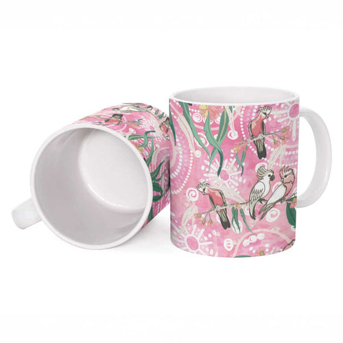 Australia Galah Aboriginal Ceramic Mug Breast Cancer Awareness - Aussie Hoodie