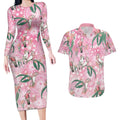 Australia Galah Aboriginal Couples Matching Long Sleeve Bodycon Dress and Hawaiian Shirt Breast Cancer Awareness - Aussie Hoodie