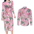 Australia Galah Aboriginal Couples Matching Long Sleeve Bodycon Dress and Long Sleeve Button Shirt Breast Cancer Awareness - Aussie Hoodie