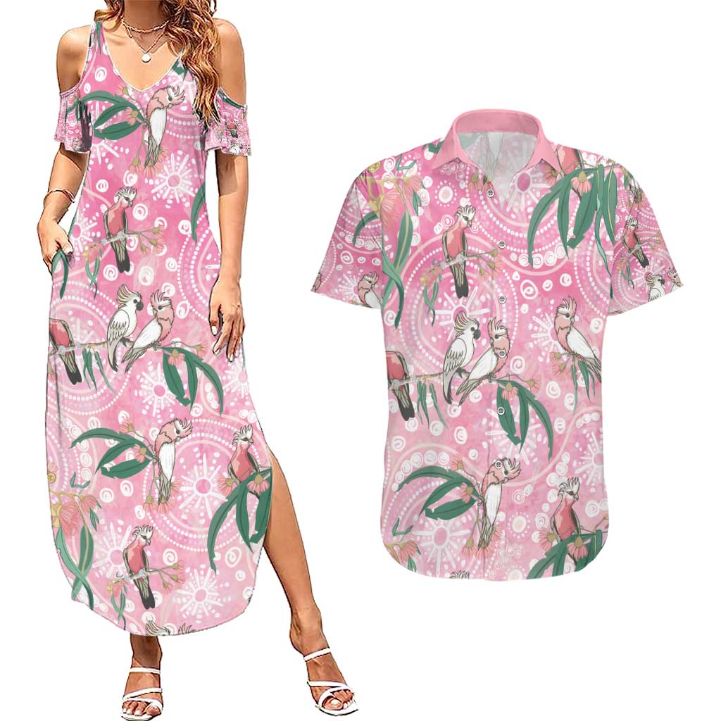 Australia Galah Aboriginal Couples Matching Summer Maxi Dress and Hawaiian Shirt Breast Cancer Awareness - Aussie Hoodie