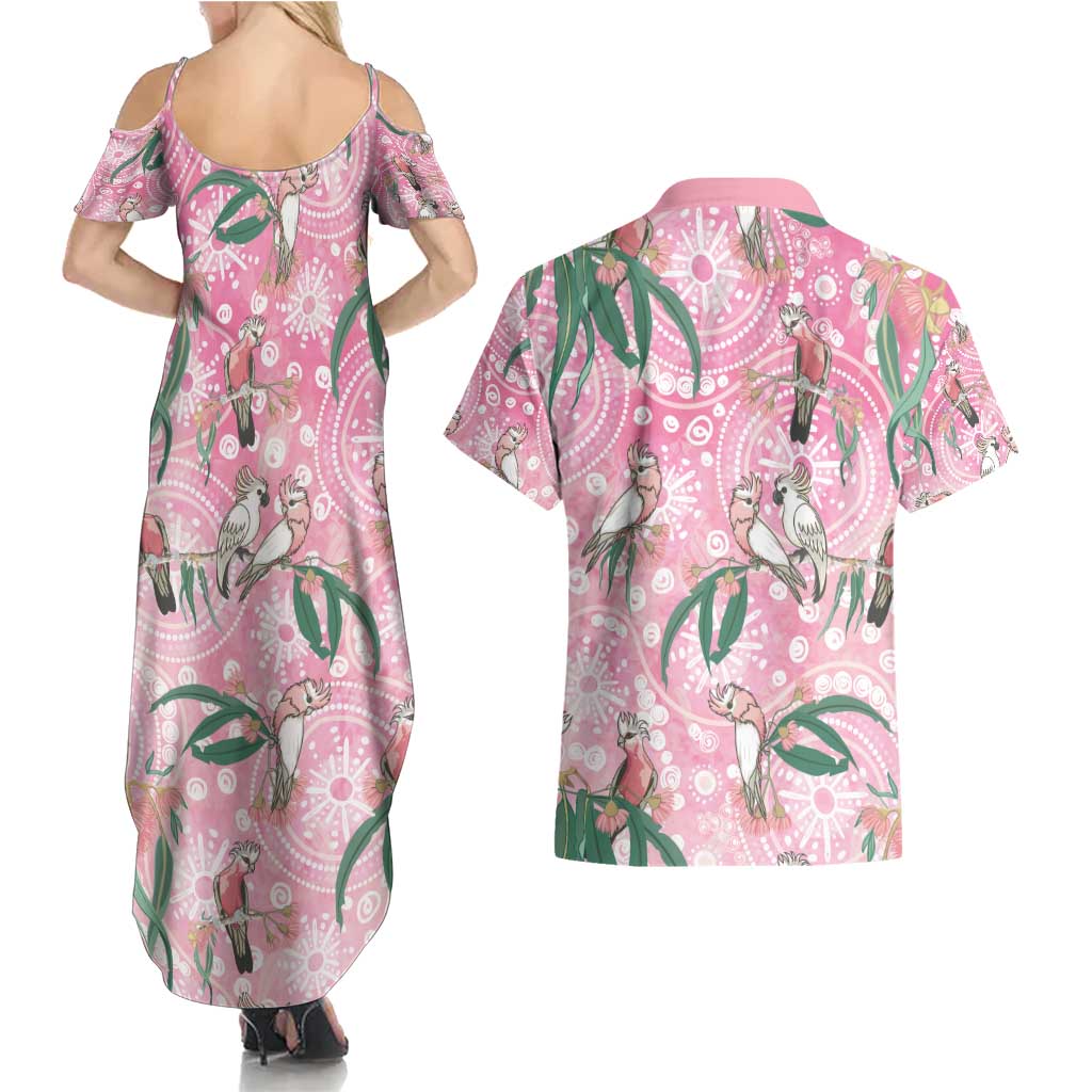 Australia Galah Aboriginal Couples Matching Summer Maxi Dress and Hawaiian Shirt Breast Cancer Awareness - Aussie Hoodie