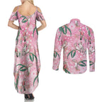 Australia Galah Aboriginal Couples Matching Summer Maxi Dress and Long Sleeve Button Shirt Breast Cancer Awareness - Aussie Hoodie