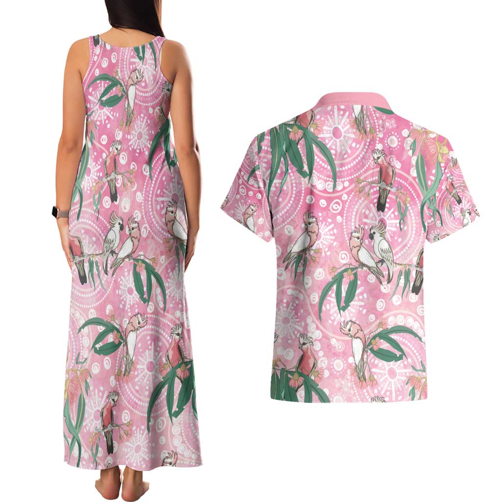 Australia Galah Aboriginal Couples Matching Tank Maxi Dress and Hawaiian Shirt Breast Cancer Awareness - Aussie Hoodie