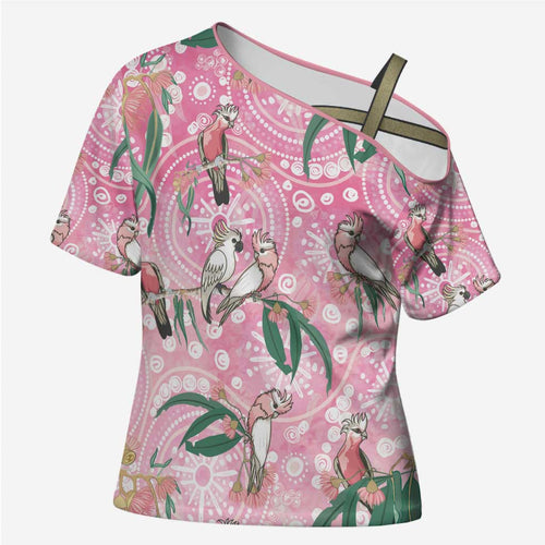 Australia Galah Aboriginal Cross Shoulder Shirt Breast Cancer Awareness - Aussie Hoodie