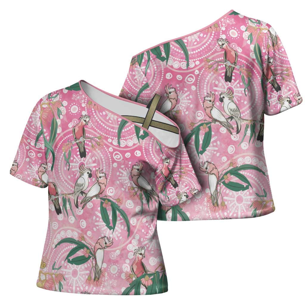 Australia Galah Aboriginal Cross Shoulder Shirt Breast Cancer Awareness - Aussie Hoodie