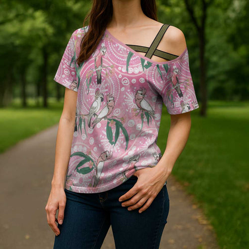 Australia Galah Aboriginal Cross Shoulder Shirt Breast Cancer Awareness - Aussie Hoodie
