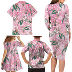 Australia Galah Aboriginal Family Matching Long Sleeve Bodycon Dress and Hawaiian Shirt Breast Cancer Awareness - Aussie Hoodie