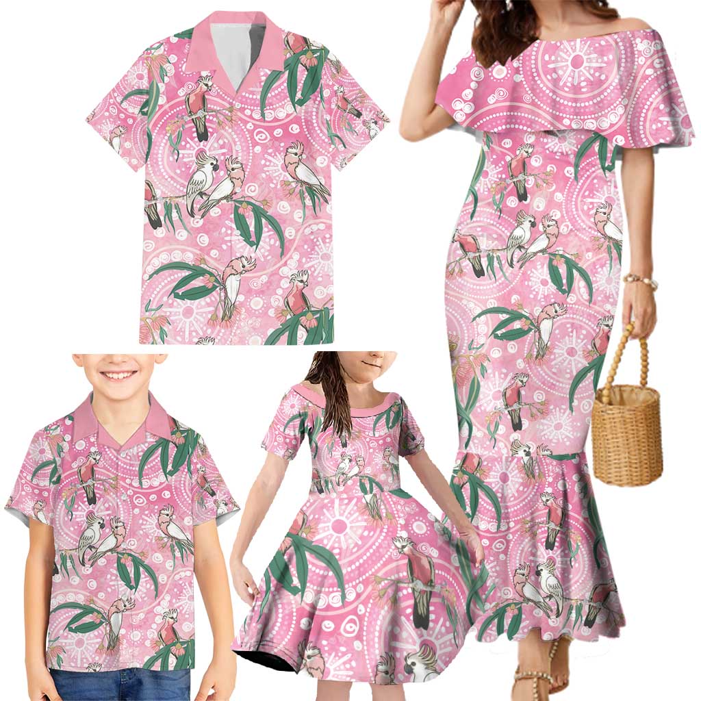 Australia Galah Aboriginal Family Matching Mermaid Dress and Hawaiian Shirt Breast Cancer Awareness - Aussie Hoodie