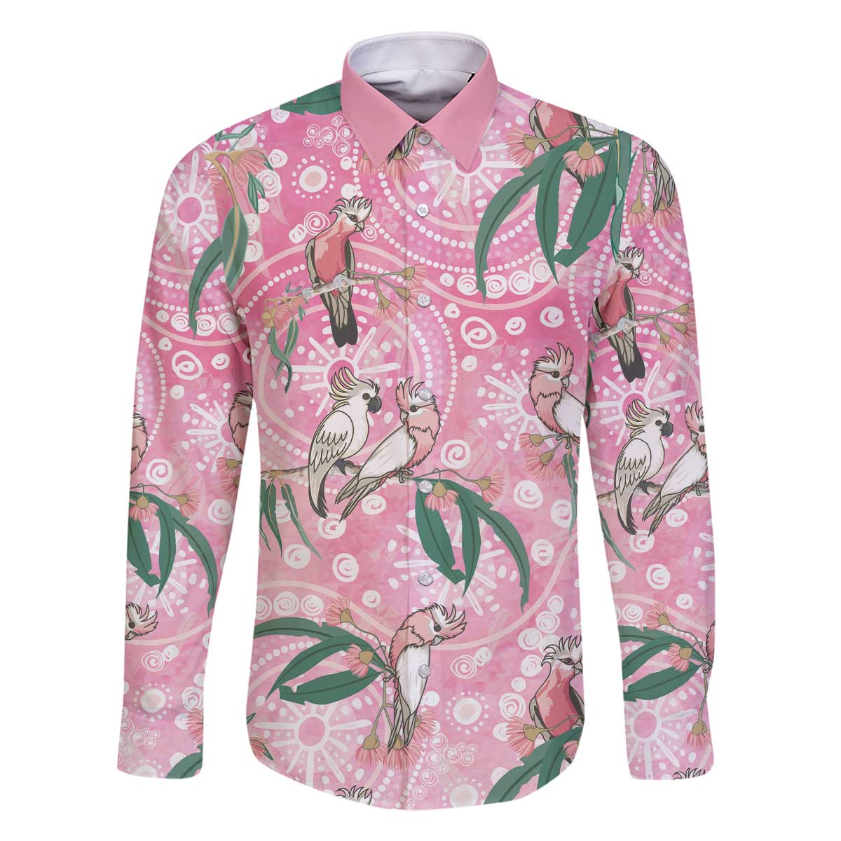 Australia Galah Aboriginal Family Matching Off The Shoulder Long Sleeve Dress and Hawaiian Shirt Breast Cancer Awareness - Aussie Hoodie