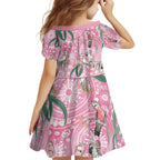 Australia Galah Aboriginal Family Matching Off Shoulder Maxi Dress and Hawaiian Shirt Breast Cancer Awareness - Aussie Hoodie
