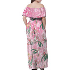 Australia Galah Aboriginal Family Matching Off Shoulder Maxi Dress and Hawaiian Shirt Breast Cancer Awareness - Aussie Hoodie