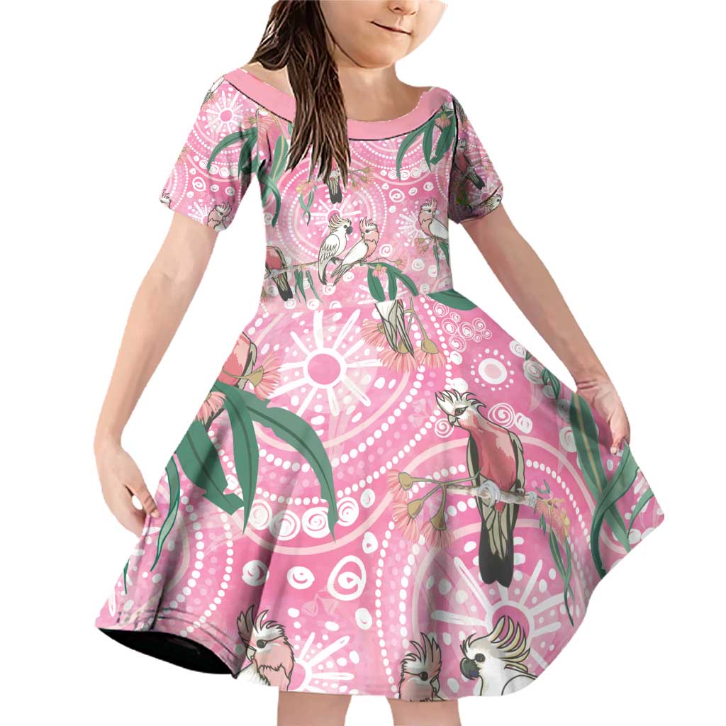 Australia Galah Aboriginal Family Matching Off Shoulder Short Dress and Hawaiian Shirt Breast Cancer Awareness - Aussie Hoodie