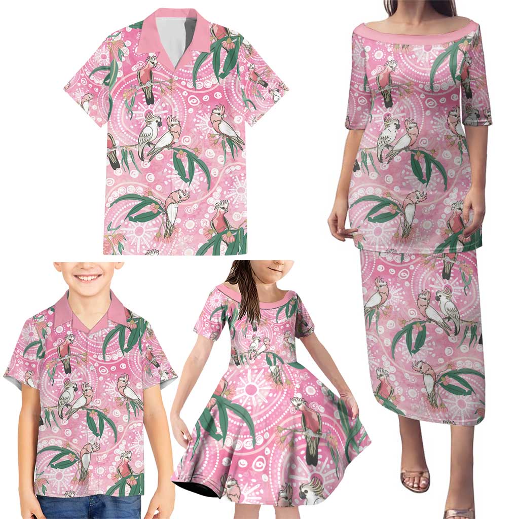 Australia Galah Aboriginal Family Matching Puletasi and Hawaiian Shirt Breast Cancer Awareness - Aussie Hoodie