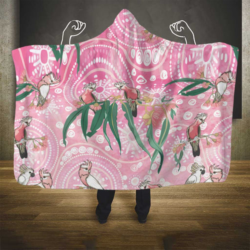 Australia Galah Aboriginal Hooded Blanket Breast Cancer Awareness - Aussie Hoodie
