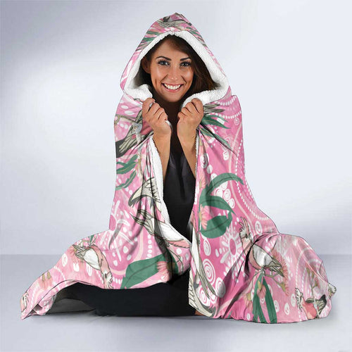 Australia Galah Aboriginal Hooded Blanket Breast Cancer Awareness - Aussie Hoodie