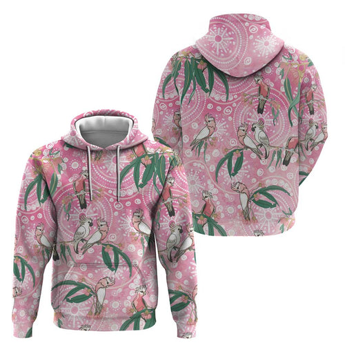 Australia Galah Aboriginal Hoodie Breast Cancer Awareness - Aussie Hoodie
