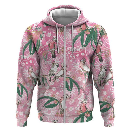 Australia Galah Aboriginal Hoodie Breast Cancer Awareness - Aussie Hoodie
