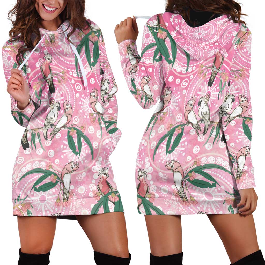 Australia Galah Aboriginal Hoodie Dress Breast Cancer Awareness - Aussie Hoodie