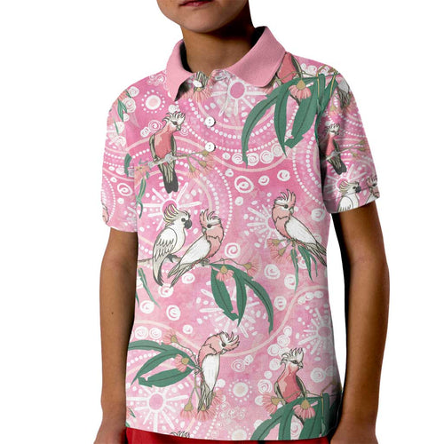 Australia Galah Aboriginal Kid Polo Shirt Breast Cancer Awareness - Aussie Hoodie