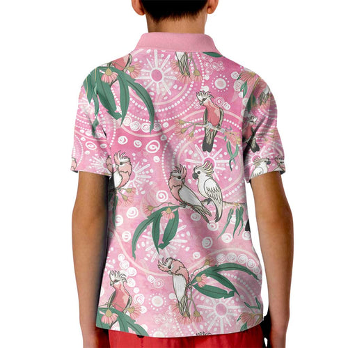 Australia Galah Aboriginal Kid Polo Shirt Breast Cancer Awareness - Aussie Hoodie