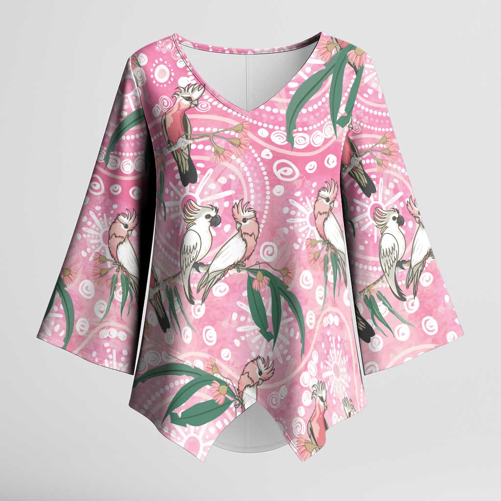 Australia Galah Aboriginal Kimono Sleeve Blouse Breast Cancer Awareness - Aussie Hoodie