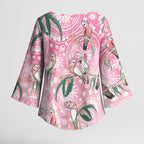 Australia Galah Aboriginal Kimono Sleeve Blouse Breast Cancer Awareness - Aussie Hoodie