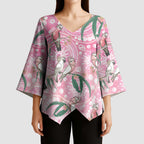Australia Galah Aboriginal Kimono Sleeve Blouse Breast Cancer Awareness - Aussie Hoodie