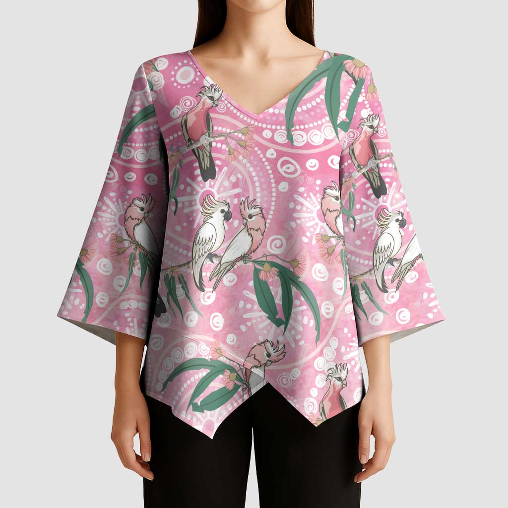 Australia Galah Aboriginal Kimono Sleeve Blouse Breast Cancer Awareness - Aussie Hoodie