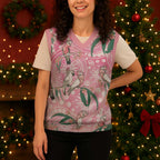 Australia Galah Aboriginal Christmas Knitted V-Neck Vest Breast Cancer Awareness - Aussie Hoodie