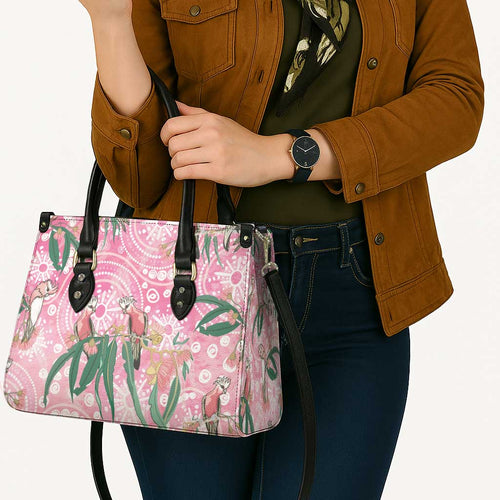 Australia Galah Aboriginal Leather Bag Breast Cancer Awareness - Aussie Hoodie