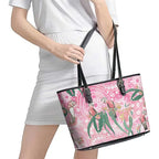 Australia Galah Aboriginal Leather Tote Bag Breast Cancer Awareness - Aussie Hoodie