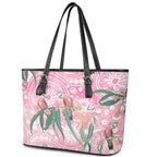Australia Galah Aboriginal Leather Tote Bag Breast Cancer Awareness - Aussie Hoodie